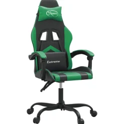 vidaXL Gaming-Stuhl Schwarz und Grün Kunstleder
