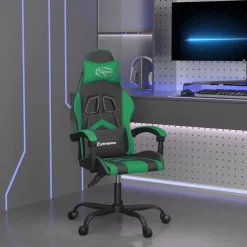 vidaXL Gaming-Stuhl Schwarz und Grün Kunstleder