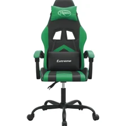 vidaXL Gaming-Stuhl Schwarz und Grün Kunstleder