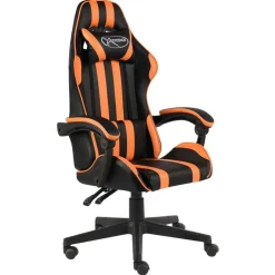 vidaXL Gaming-Stuhl Schwarz und Orange Kunstleder