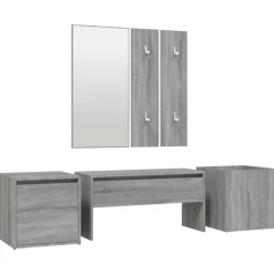 vidaXL Garderoben-Set Grau Sonoma Holzwerkstoff