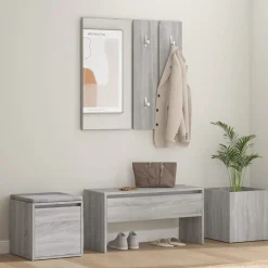 vidaXL Garderoben-Set Grau Sonoma Holzwerkstoff