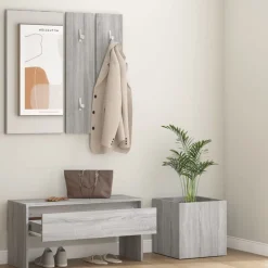 vidaXL Garderoben-Set Grau Sonoma Holzwerkstoff