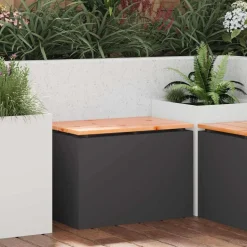vidaXL Gartenbank Schwarz 60 x 40 x 43 cm