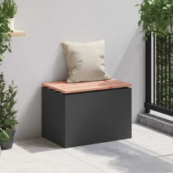 vidaXL Gartenbank Schwarz 60 x 40 x 43 cm