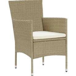 vidaXL Garten-Essstühle 2 Stk. Poly Rattan Beige