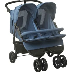 vidaXL Geschwisterwagen Marineblau Stahl
