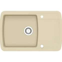 vidaXL Granitspüle Einzelbecken Beige