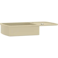 vidaXL Granitspüle Einzelbecken Beige