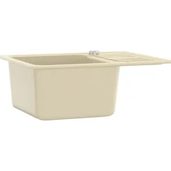 vidaXL Granitspüle Einzelbecken Beige