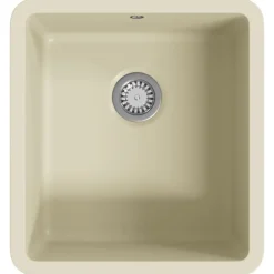 vidaXL Granitspüle Einzelbecken Beige