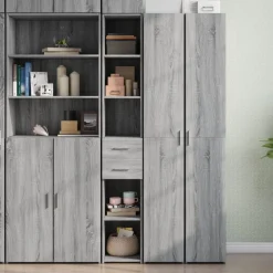 vidaXL Highboard Grau Sonoma 30x42,5x185 cm Holzwerkstoff