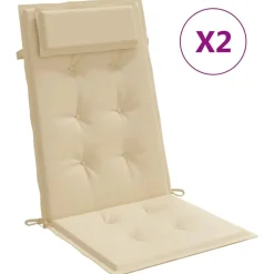 vidaXL Hochlehner-Auflagen 2 Stk. Beige Oxford-Gewebe