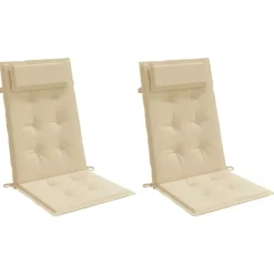 vidaXL Hochlehner-Auflagen 2 Stk. Beige Oxford-Gewebe