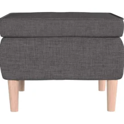 vidaXL Hocker mit Holzbeinen Dunkelgrau Stoff