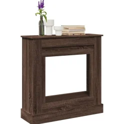 vidaXL Kaminumrandung Braun Eichen-Optik 90x30x90 cm Holzwerkstoff