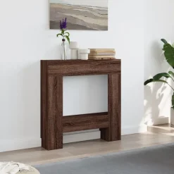 vidaXL Kaminumrandung Braun Eichen-Optik 81x18x82 cm Holzwerkstoff