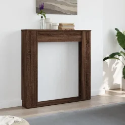 vidaXL Kaminumrandung Braun Eichen-Optik 100x20x100 cm Holzwerkstoff