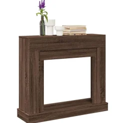 vidaXL Kaminumrandung Braun Eichen-Optik 100x30x87,5 cm Holzwerkstoff