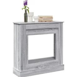 vidaXL Kaminumrandung Grau Sonoma 90x30x90 cm Holzwerkstoff