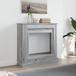 vidaXL Kaminumrandung Grau Sonoma 90x30x90 cm Holzwerkstoff