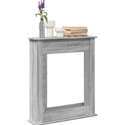 vidaXL Kaminumrandung Grau Sonoma 75x20x87,5 cm Holzwerkstoff