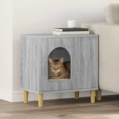 vidaXL Katzenhaus Graues Sonoma 51 x 30 x 52 cm Holzwerkstoff