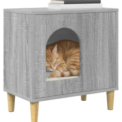 vidaXL Katzenhaus Graues Sonoma 51 x 30 x 52 cm Holzwerkstoff