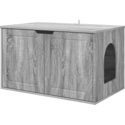 vidaXL Katzenhaus Graues Sonoma 85 x 55 x 50,5 cm Holzwerkstoff