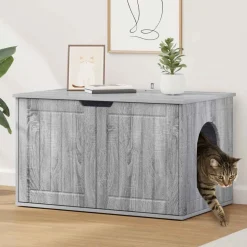 vidaXL Katzenhaus Graues Sonoma 85 x 55 x 50,5 cm Holzwerkstoff