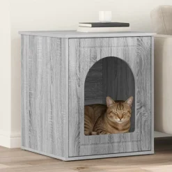 vidaXL Katzenhaus Graues Sonoma 53 x 52 x 62 cm Holzwerkstoff
