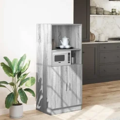 vidaXL Küchenschrank Grau Sonoma 57x41,5x131,5 cm Holzwerkstoff