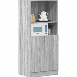 vidaXL Küchenschrank Grau Sonoma 57x41,5x131,5 cm Holzwerkstoff