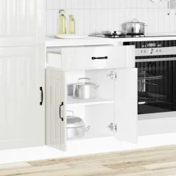 vidaXL Küchen-Unterschrank Lucca Hochglanz-Weiß Holzwerkstoff