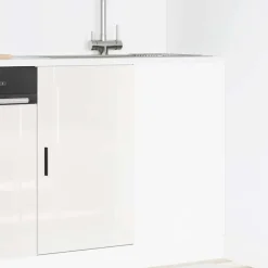 vidaXL Küchenunterschrank „Porto“ Hochglanz-Weiß Holzwerkstoff