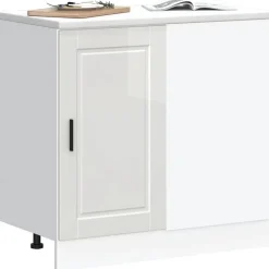 vidaXL Küchenunterschrank „Porto“ Hochglanz-Weiß Holzwerkstoff