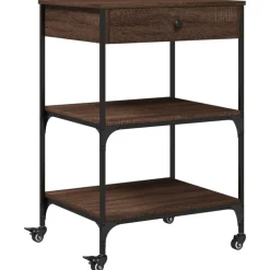 vidaXL Küchenwagen Braun Eichen-Optik 60x48x89,5 cm Holzwerkstoff