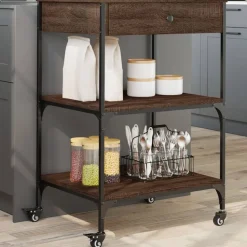 vidaXL Küchenwagen Braun Eichen-Optik 60x48x89,5 cm Holzwerkstoff