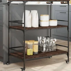 vidaXL Küchenwagen Braun Eichen-Optik 100,5x50x105 cm Holzwerkstoff