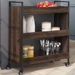 vidaXL Küchenwagen Braun Eichen-Optik 70x30x82 cm Holzwerkstoff