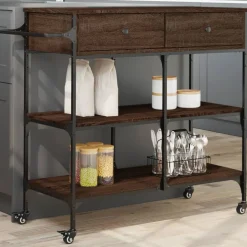 vidaXL Küchenwagen Braun Eichen-Optik 105x42x95 cm Holzwerkstoff