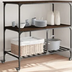 vidaXL Küchenwagen Braun Eichen-Optik 100x50x95 cm Holzwerkstoff