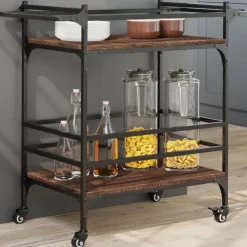 vidaXL Küchenwagen Braun Eichen-Optik 82x40x78,5 cm Holzwerkstoff