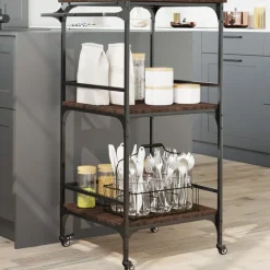 vidaXL Küchenwagen Braun Eichen-Optik 60,5x50x105 cm Holzwerkstoff