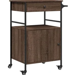 vidaXL Küchenwagen Braun Eichen-Optik 56x43x89,5 cm Holzwerkstoff