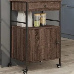 vidaXL Küchenwagen Braun Eichen-Optik 56x43x89,5 cm Holzwerkstoff