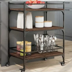 vidaXL Küchenwagen Braun Eichen-Optik 65x40x86,5 cm Holzwerkstoff