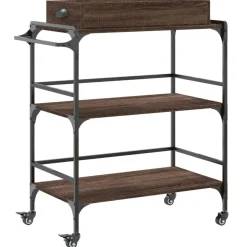 vidaXL Küchenwagen Braun Eichen-Optik 81,5x41x92,5 cm Holzwerkstoff