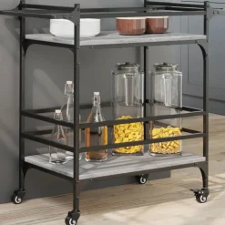 vidaXL Küchenwagen Grau Sonoma 82x40x78,5 cm Holzwerkstoff