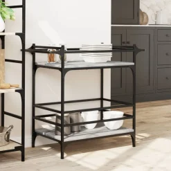 vidaXL Küchenwagen Grau Sonoma 82x40x78,5 cm Holzwerkstoff